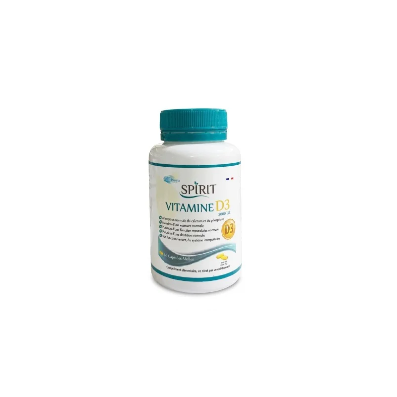 Spirit Vitamine D3 60 Capsules