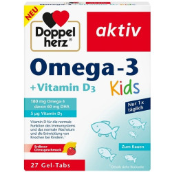 Oméga-3 + Vitamine D3, 27 Comprimés pour enfants, Doppelherz