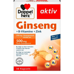 Ginseng + B Vitamines + Zinc, 30 Capsules, Doppelherz