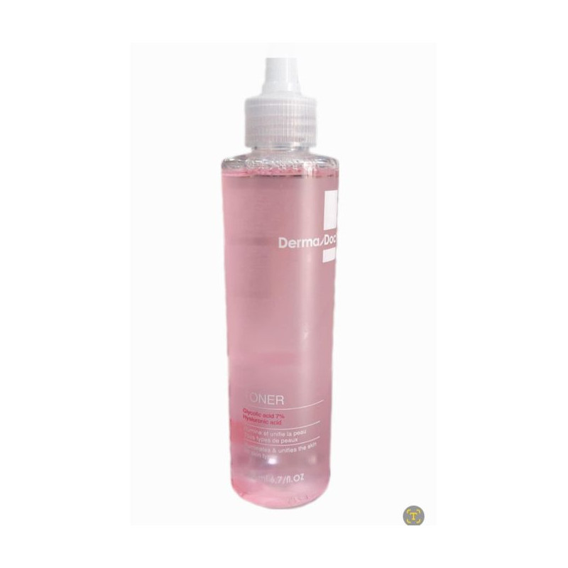 DermaDoc Derma Toner Exfoliant Glycolic Acid 7% & Hyaluronic Acid 200 ML
