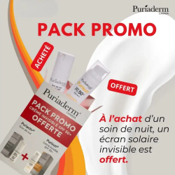 PURIADERM PURIACTIV SOIN DE NUIT 30ML + PURISUN ECRAN INVISIBLE SPF 50+ 50ML OFFERT PROMO