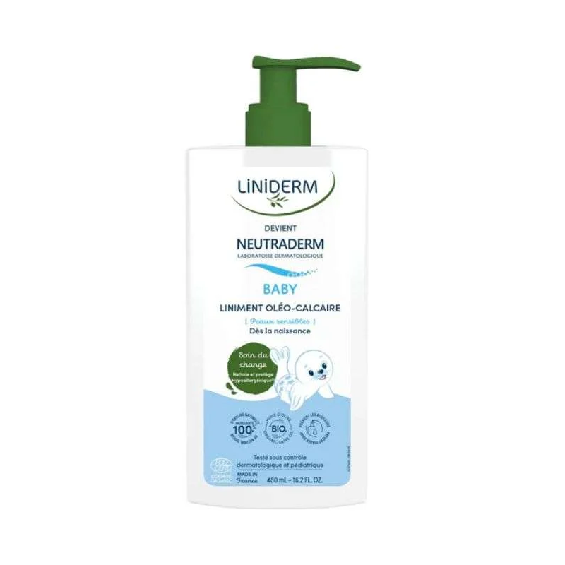 GILBERT LINIDERM NEUTRADERM LINIMENT OLEO CALCAIRE AVEC POMPE 480 ML