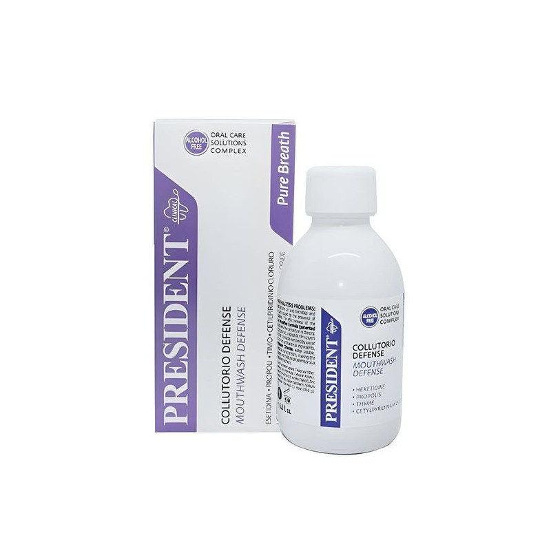 Président Bain de Bouche - Hexétidine, Propolis, Thym - Défense Buccale Complète & Haleine Fraîche - Flacon 200ml