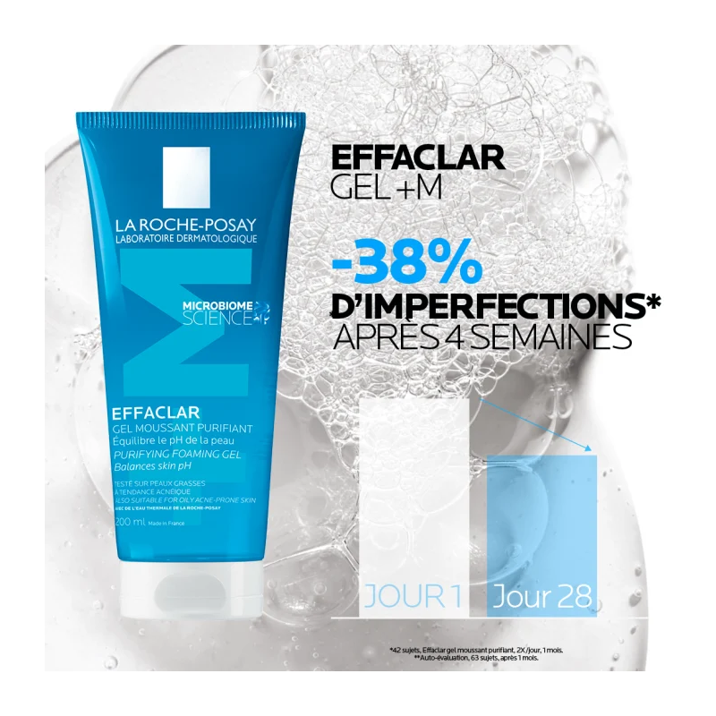 LA ROCHE POSAY EFFACLAR GEL MOUSSANT PURIFIANT EQUILIBRE LE PH DE LA PEAU 200 ML