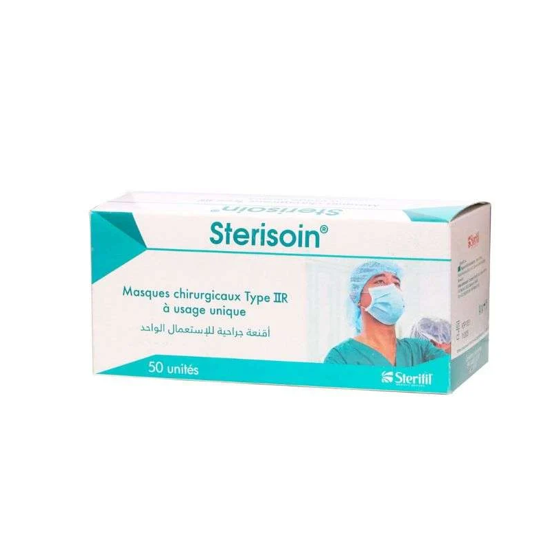 STERISOIN MASQUE CHIRURGICAUX TYPE IIR 50 UNITES
