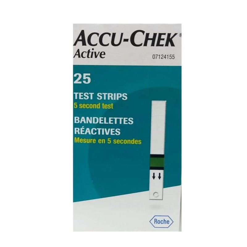 ACCU CHEK ACTIVE TEST RAPIDE GLYCEMIE 25 BANDELETTES REACTIVES