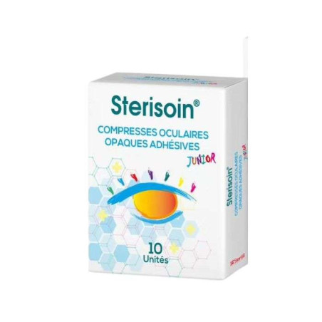 STERISOIN COMPRESSES OCULAIRES OPAQUES ADHESIVES JUNIOR 10 UNITES