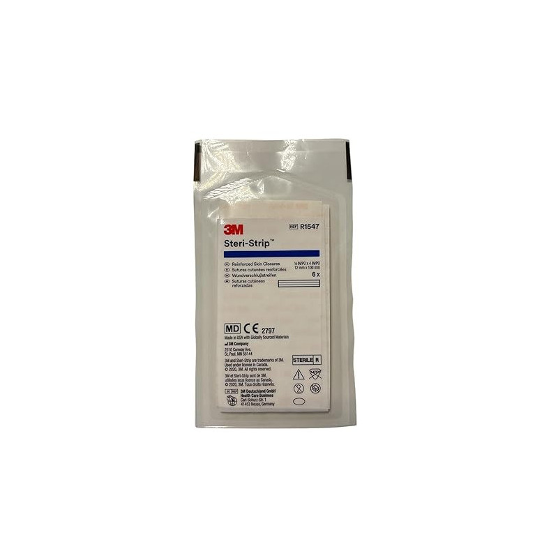 3M Steri-Strip Suture Lot de 6 bandes adhésives 12 x 1 mm