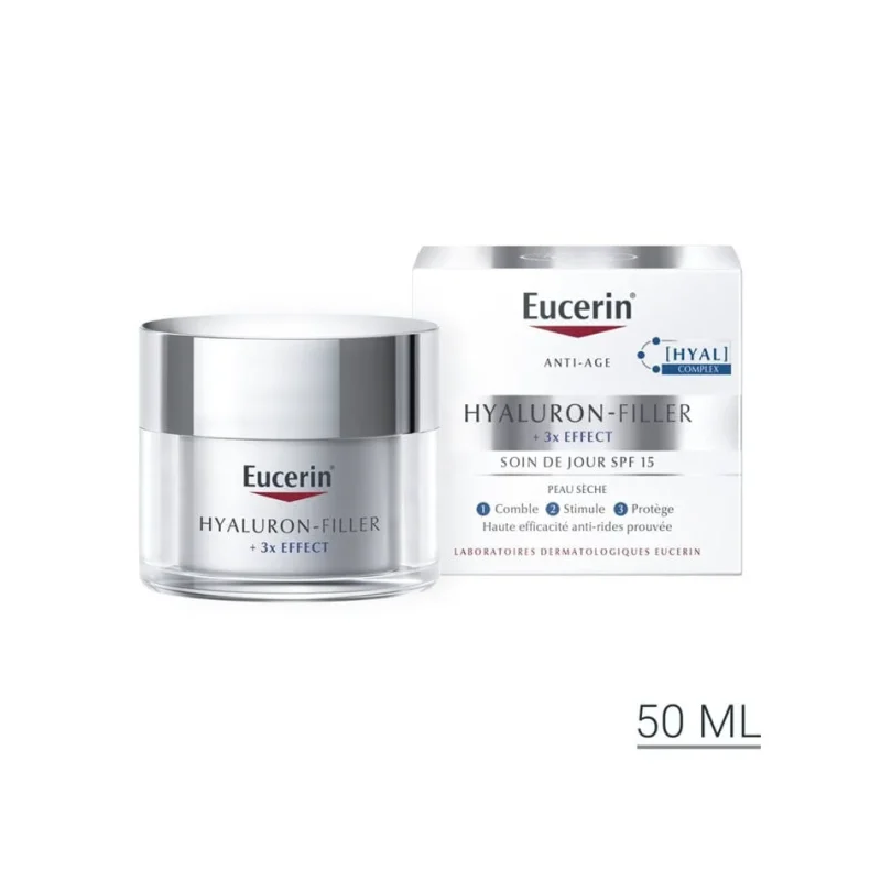 EUCERIN HYALURON FILLER 3* EFFECT SOIN DE JOUR SPF 15 PEAU SECHE 50ML