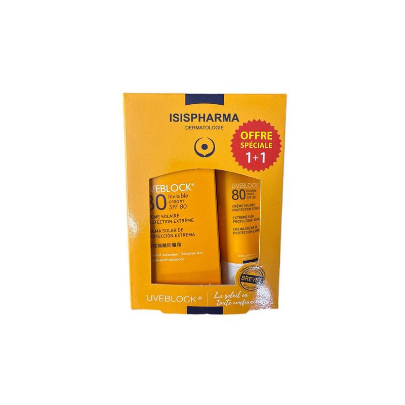 ISISPHARMA PACK UVEBLOCK CREME 80+ (INVISIBLE) PACK