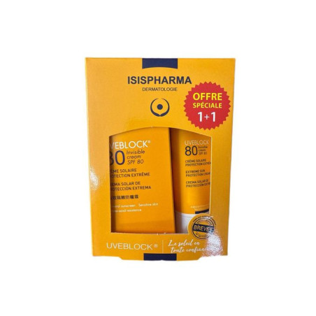 ISISPHARMA PACK UVEBLOCK CREME 80+ (INVISIBLE) PACK