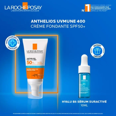 LA ROCHE POSAY OFFRE ANTHELIOS UVMUNE 400 CREME HYDRATANTE SPF 50+ INVISIBLE 50 ML + HYALU B5 SERUM 10ML OFFERT