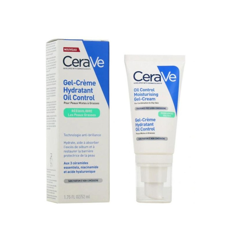 Cerave Gel-Crème Hydratant Oil Control Visage 52ml peaux mixtes à gras