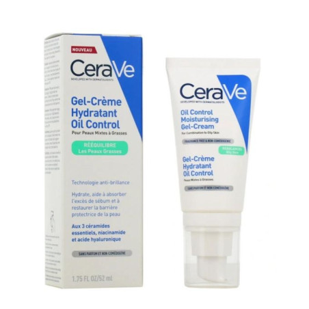 Cerave Gel-Crème Hydratant Oil Control Visage 52ml peaux mixtes à gras