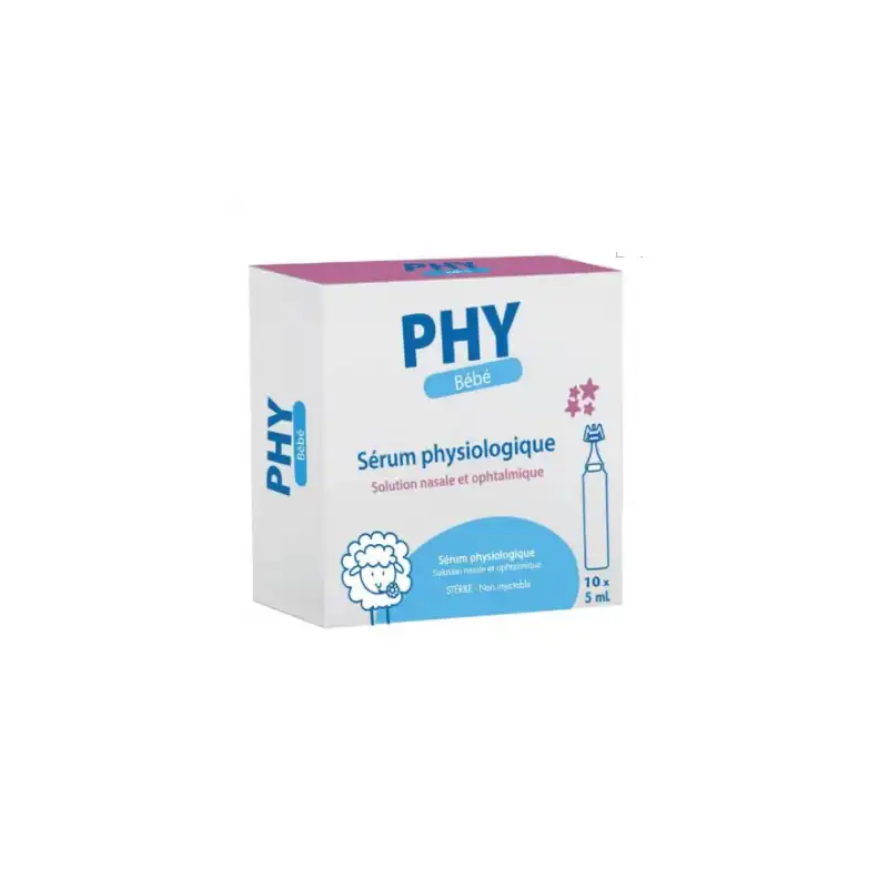 GILBERT – PHY Bébé Sérum PHYSIOLOGIQUE Solution Nasale Et Ophtalmique – 10x – 5ml
